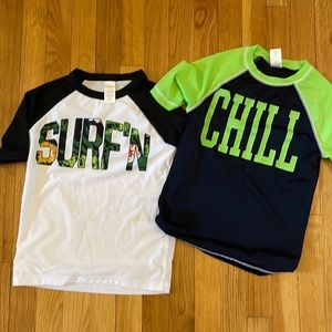 Boys Gymboree rash guards, size medium/7–8